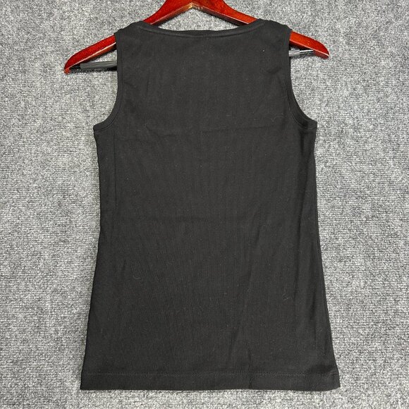 Chicos Top Womens Small The Ultimate Tee Sleeveless Black  Cotton Stretch Tank - Picture 5 of 6